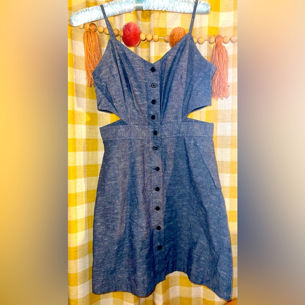 NWOT Chambray cutout cami mini dress size 0 by Madewell, never worn.
